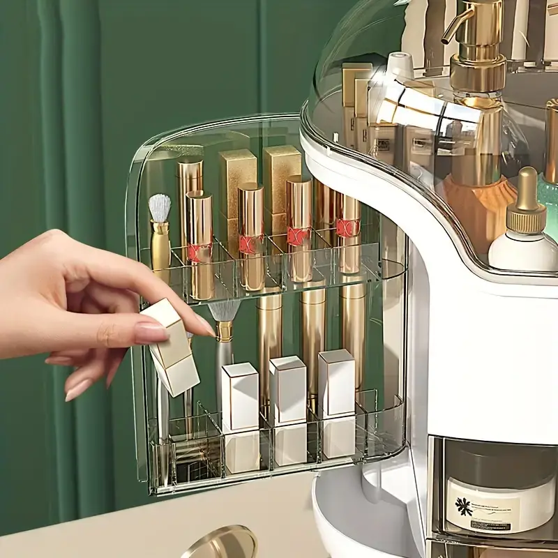 Multi-Function Makeup Storage Organiser, Skincare Organiser Drawers Beauty Holder Cosmetic Jewelry Organisers for Bedroom, Dressing Table Organiser Dustproof Waterproof vanitybox cosmetics organiser  storage makeupbox corrosive resistant with drawers 6