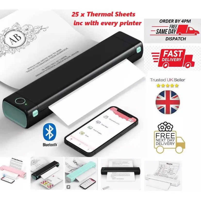 Wireless Bluetooth A4 and Letter Portable Thermal Printer Phomemo M08F No-Ink