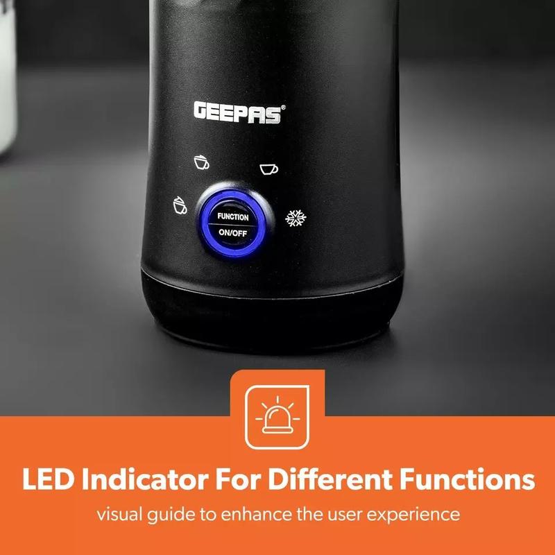 GEEPAS Electric Milk Frother/Steamer & Warmer Frothy Hot Chocolate Coffee Lattes 5