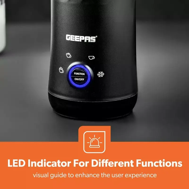 GEEPAS Electric Milk Frother/Steamer & Warmer Frothy Hot Chocolate Coffee Lattes 5