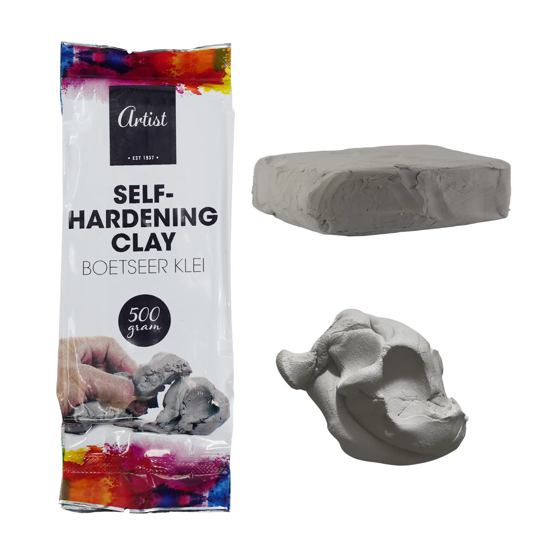 The Magic Toy Shop Air Drying Modelling Clay - Stone Colour, Self-Hardening, Easy to Use, Non-Toxic Material, 500g