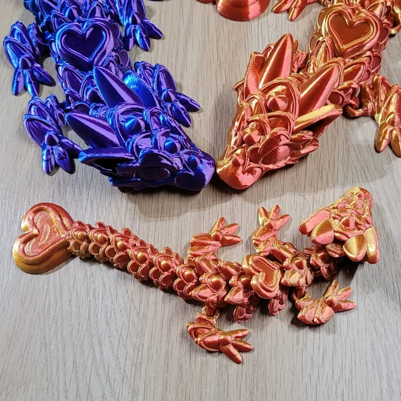 Heart Dragon  - Articulated & Flexible 3D Printed CinderWing3D Magical Shiny Ornaments Gift 6