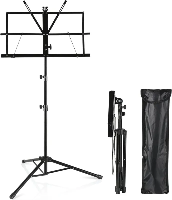 Portable Folding Sheet Music Stand Holder, Height Adjustable, Light & stable+Bag 0