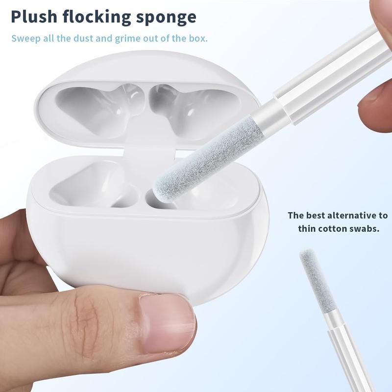 Multifunctional Advanced Airpod Cleaning Kit for Earbuds, Keyboards and Phones Accessories Metal Bluetooth Detachable Devices Electronic Shell Sponge 1