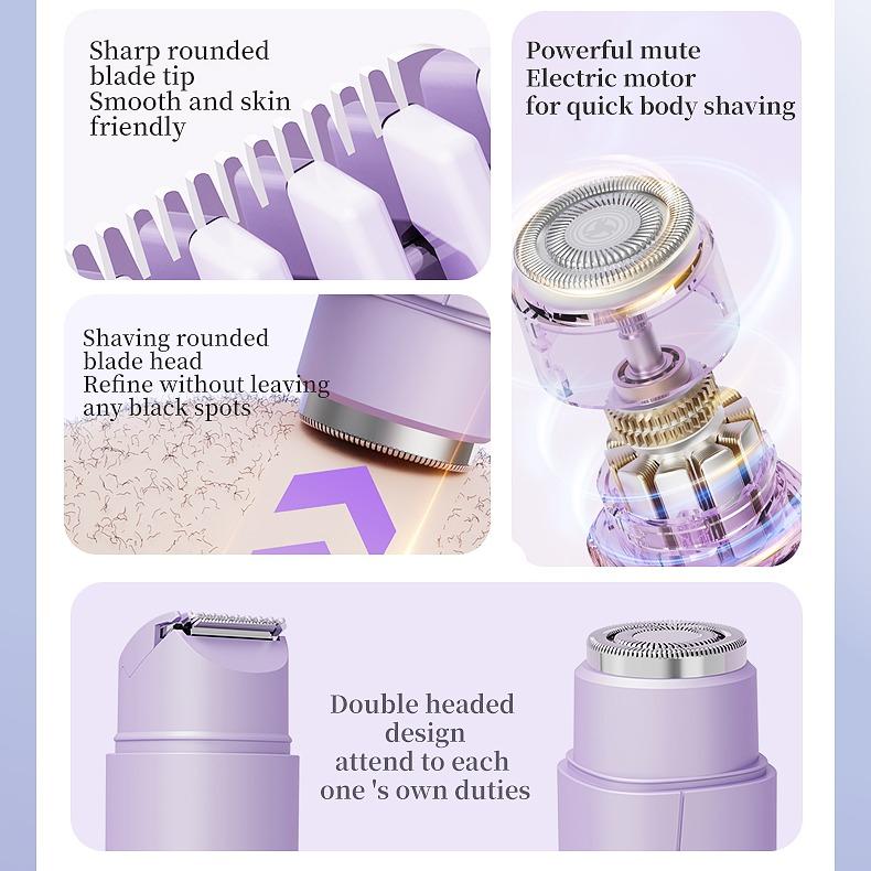 Double headed private hair shaver for women, comfortable electric hair removal knife, waterproof, full body private hair shaver, no black spot armpit hair removal device, a must-have tool for both men and women 2