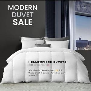HomeTex Shop CloudSoft Hollowfibre Duvet - Soft and Cozy for All Seasons - Available in All Sizes and Tog Ratings - Non-Allergic, Non-Woven - Breathable Design - Single, Double, King & Super King 4.5,10.5,13.5,15TOG UK Made