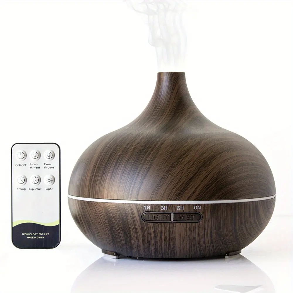 Bedroom Humidifier 550 ml Essential Oil Diffuser, Remote Control Diffusers For Essential Oils, Electric Ultrasonic Air Humidifier, Aromatherapy Diffuser With Waterless Auto-Off