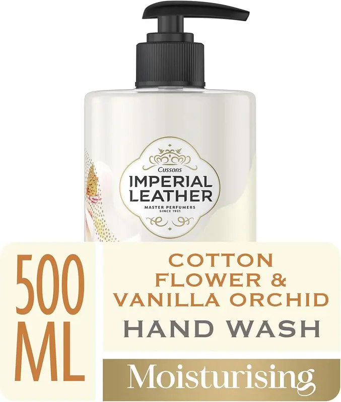 Imperial Leather Moisturising Hand Wash, Cotton Flower & Vanilla Orchid, Antibacterial, Signature Oil Blend, Gentle Skin Care, Bulk Buy Pack of 6 x 500ml Gel Nail 1