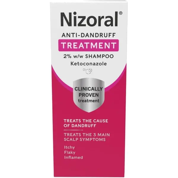 Nizoral Anti-Dandruff Treatment Shampoo, Treats and Prevents Dandruff, Clinically Proven to Control Itchy & Flaky Scalps, Contains Ketoconazole, 1 x 60ml