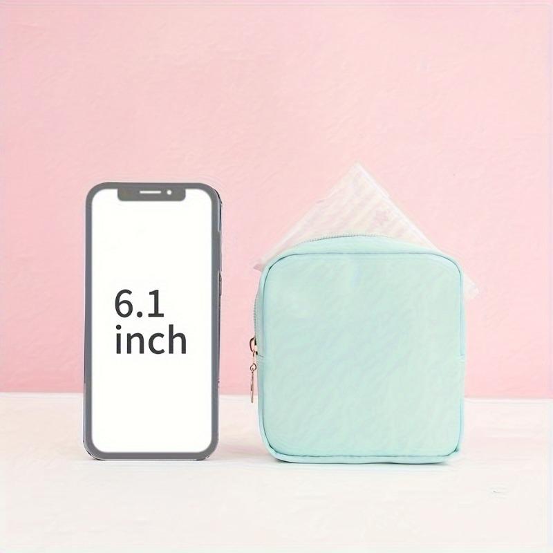 Solid Color Sanitary Storage Bag, Mini Makeup Bag Purse, Small Cute Makeup Bag Cosmetic Zipper Pouch, Portable Travel Storage Bag, Sanitary Napkin Storage Bag, Versatile Storage Clutch Bag For Women 5