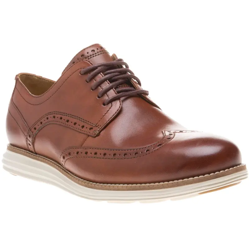 Cole Haan Originalgrand Wingtip Oxford Shoes - Woodbury/Ivory Leather Brogue Shoes 1