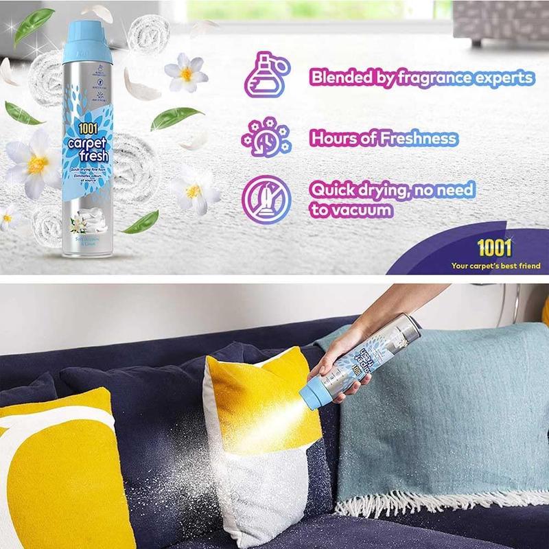 Product Introduction of 1001 Carpet Fresh Foam Spray Soft Jasmin & Linen Scented 300ml - For Household Use - Long Lasting Fragrance - Effectively Eliminates Odour 3