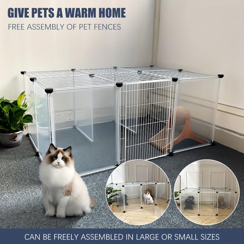 18 Panels Small Animal Playpen, Big Hamster Cages, Pet Playpen, Rabbit Cage, Small Animal Cage, Puppy Kitten Dog Playpen, Indoor Outdoor Portable Yard Fence, Plastic 5