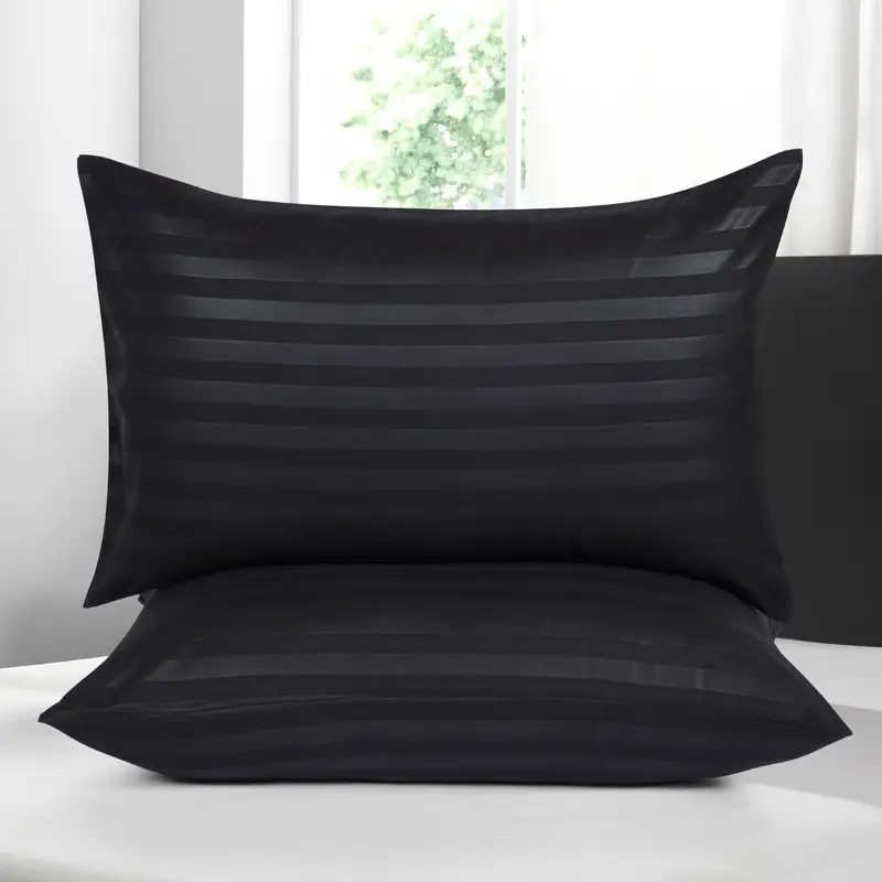 2 & 4 Counts Pillowcase for Hair and Skin, Pillowcase 2 Pack, 4 Pack, Pillow Cover with Envelope Closure, Soft Stripes, Gift for your loved ones 1