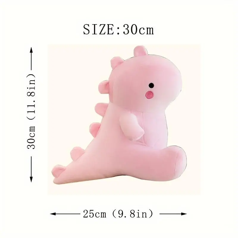 Pink dino throw pillow  doll and stuffed toys cute shy pink dino 4