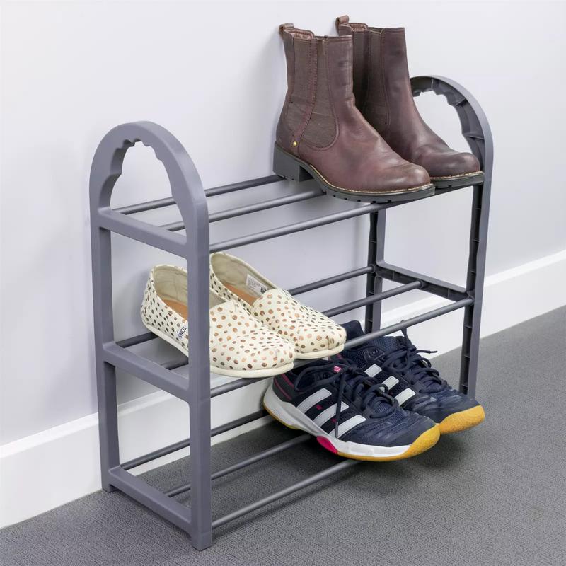 SHOE RACK COMPACT 3 TIER OFFICE HOME STORAGE PORTABLE ORGANISER HALLWAY STAND  Shoe Storage Rack, 3 Tier Shoe Rack Organiser, Slim Shoe Organiser Storage,  Lightweight Shoe Shelf for Closet Entryway Hallway Bedroom 1