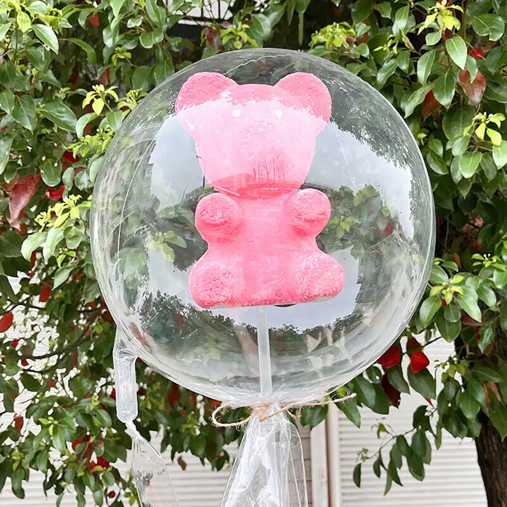 5 Pack 30" Clear BOBO Balloons for Stuffing Large Transparent Balloon Party Decor Round Decoration Hand Pump