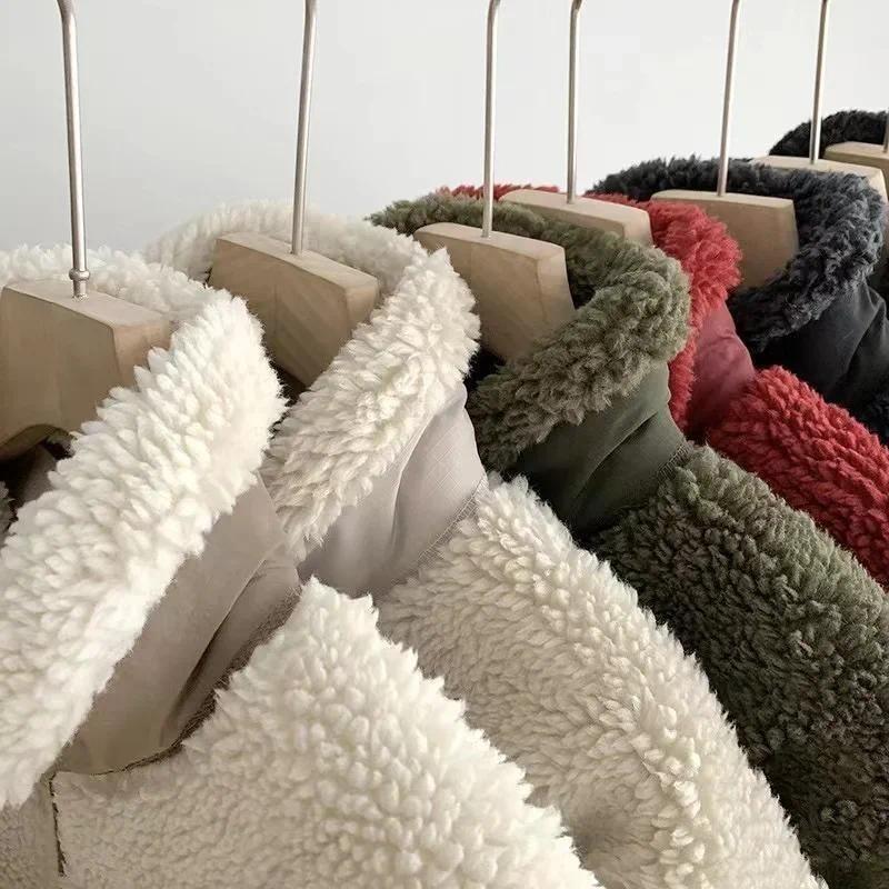 Fashion Lamb Plush Jacket Women's Autumn Winter New Pocket Zipper Long Sleeve Loose Stand Collar Comfort Warm Jacket for Women 3