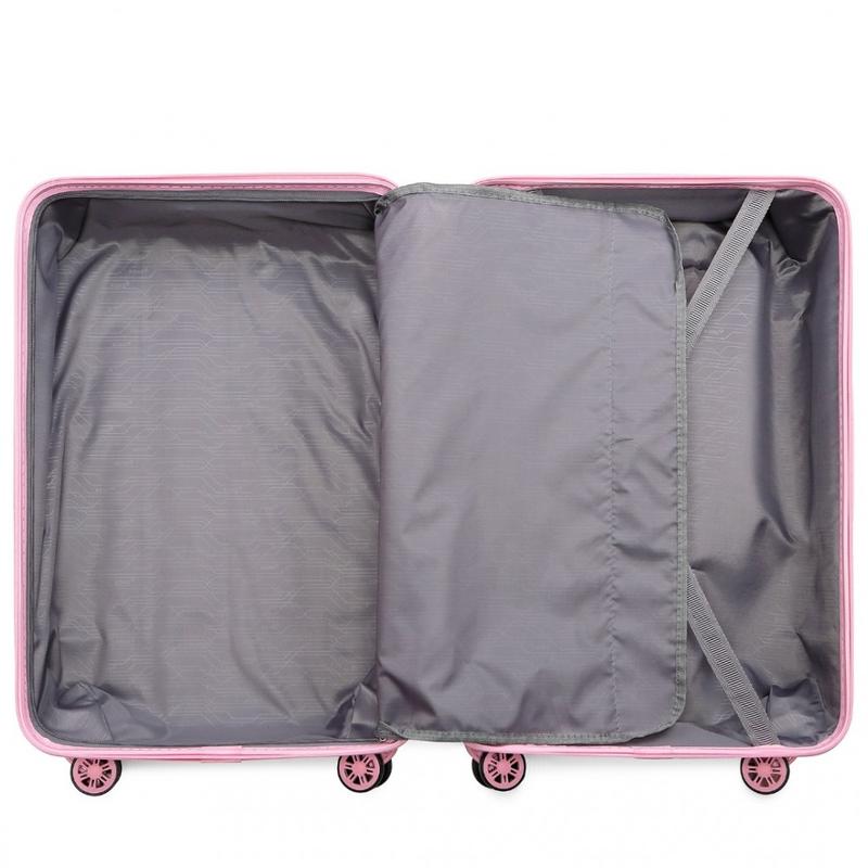 [MissLulu Bags] Waffle Design Lightweight Hard Shell ABS 20''/24''/28'' Suitcase with TSA Lock and 13'' Vanity Case - Pink 8