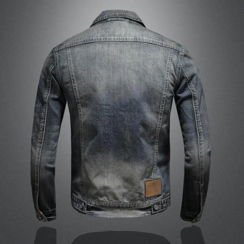 Men's Retro Classic Denim Jacket Autumn Street Trend Handsome Riding Windproof Men's Clothing High Street Casual Lapel Jacket 3