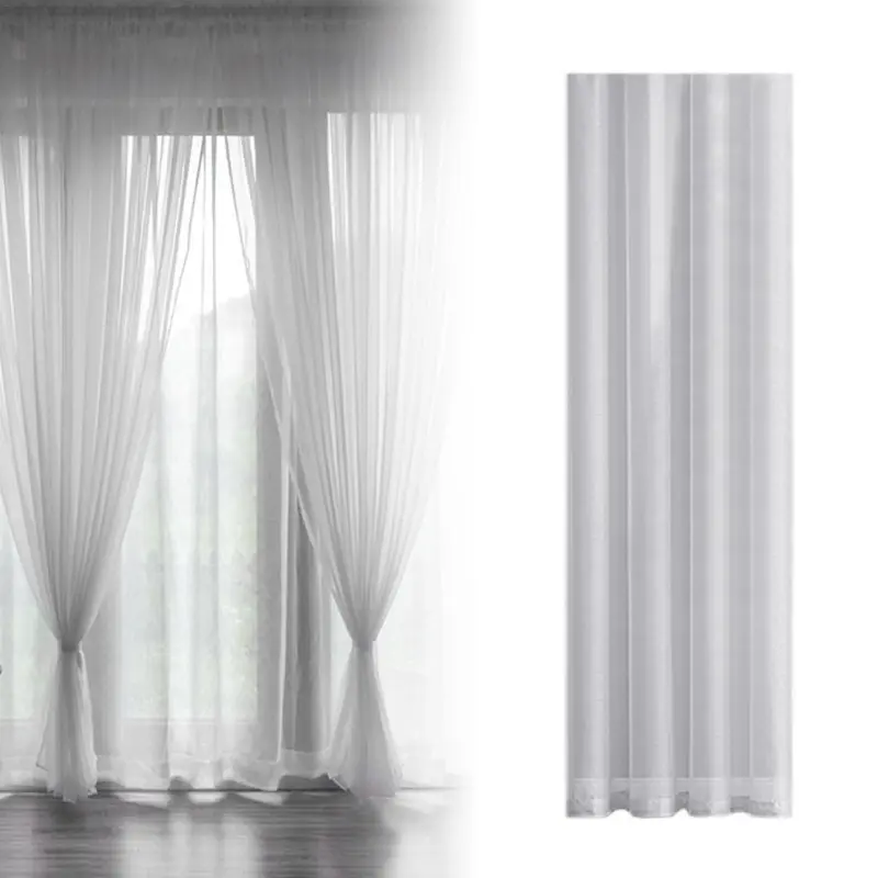 AceHome Sheer Voile Window Curtain Panel Sheer Curtains Net Curtains Privacy Protected Rod Pocket Window Curtains White 4