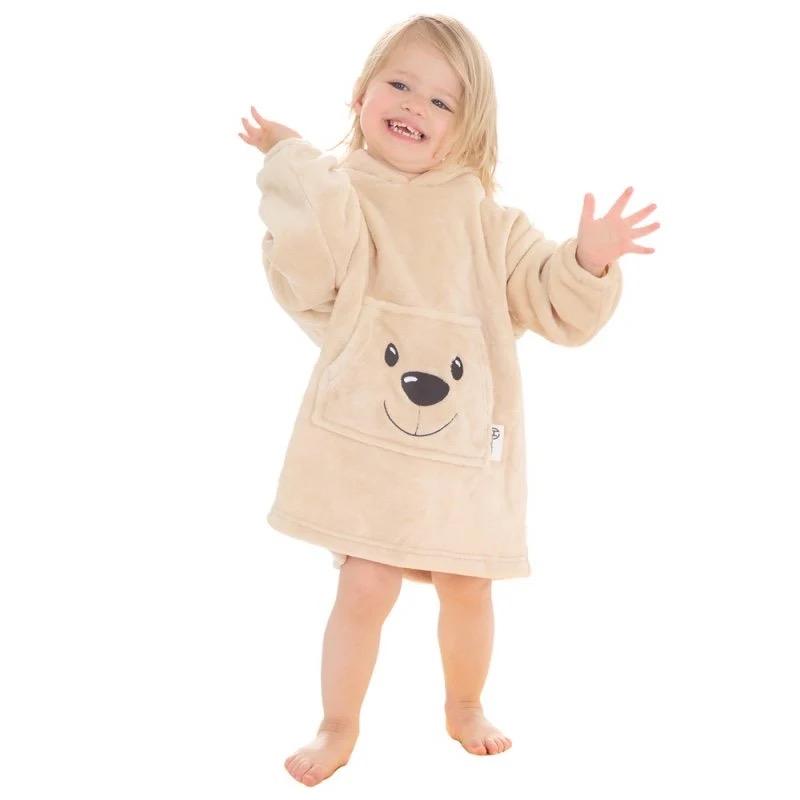 Baby / Kids Teddy bear style cosy Oodie Hoodie jumper dressing gown 6