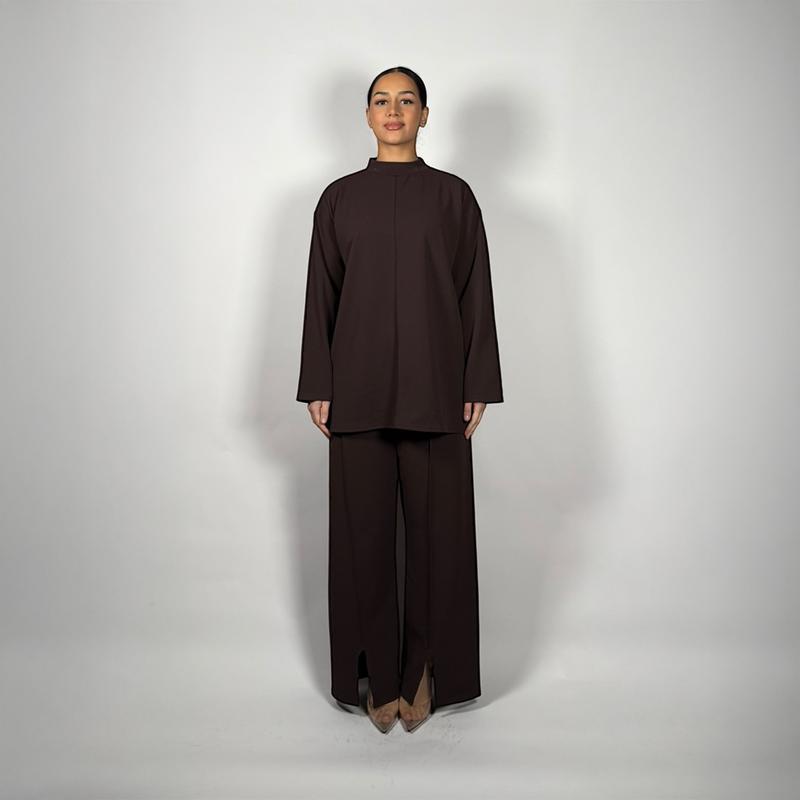 Product Introduction of kafti Ashgrove CoOrd Set - Women's Relaxed Fit Loungewear Crew Neck CoOrd Set with Trousers 13