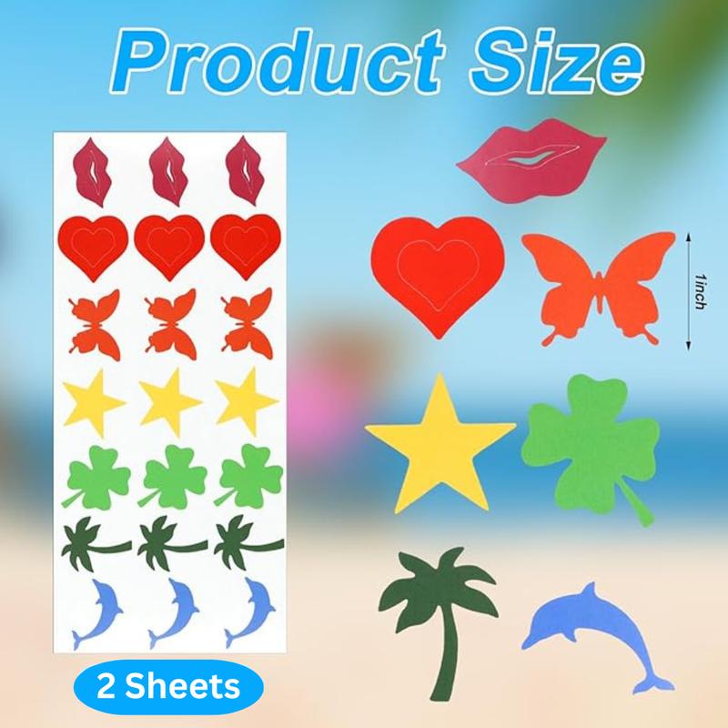 2 Sheets of Tanning Sunbed Stickers for Body Summer Indoor Outdoor 2