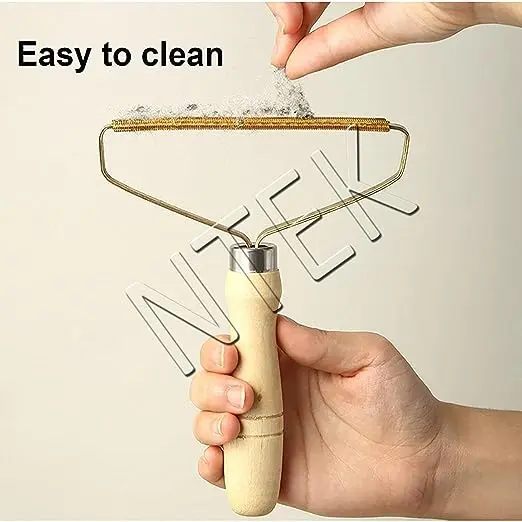 NTEK Portable Lint Roller Clothes Fuzz manual Brush | Lint Remover Carpet Scraper | travel brush for removing lint | Lint Cleaner Pro for Restores Blankets | Blankets, Sweater, Sofa Cleaner 2