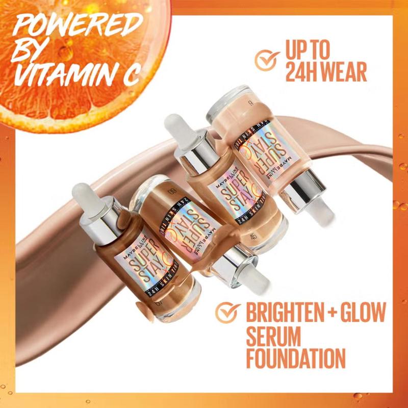 Maybelline Super Stay up to 24H Skin Tint Foundation + Vitamin C Concealer Coverage Makeup Brightening Flawless Sensitive 3