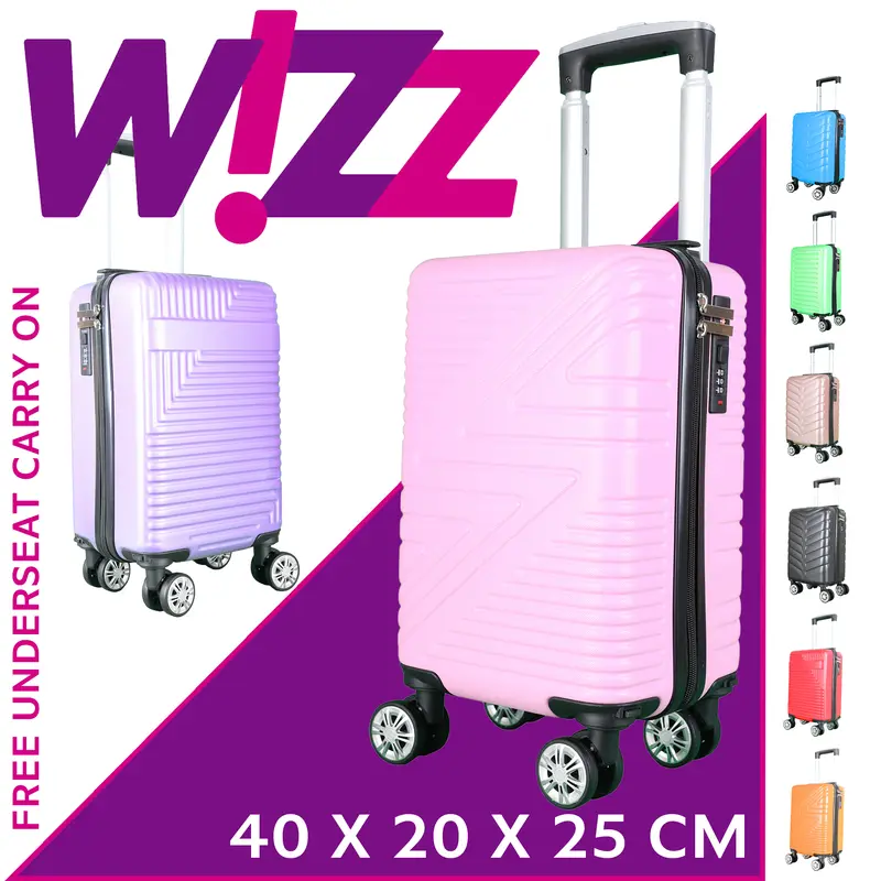 WOW TRAVEL Underseat Cabin Bag 2025 | Hard Shell Trolley Suitcase 40x20x25cm | Ryanair Wizz Air Jet2 EasyJet Approved | Lightweight Hand Luggage | Fits Under Seat | Avoid Baggage Fees | Travel Cabin Case | Spinner Wheels | Budget Airline Carry-On 0