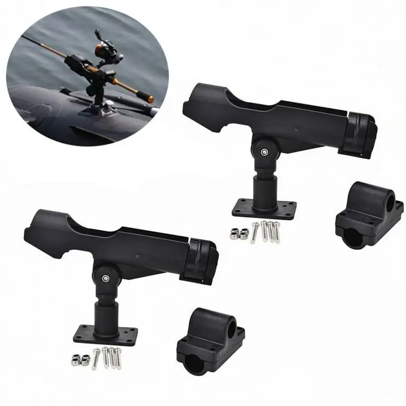 2pcs Adjustable Fishing Rod Pole Mount Stand Bracket Holder For Kayak Canoe Boat 4