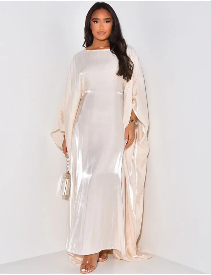 Shimmer Batwing Abaya With Elasticated Waist/Tie