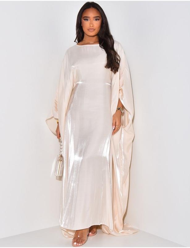 Shimmer Batwing Abaya With Elasticated Waist/Tie 0