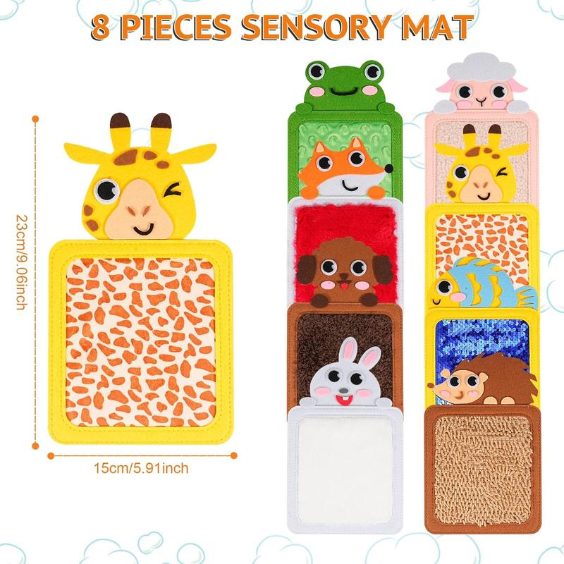 8Pcs Sensory Mats for Kids - Educational Animals Sensory Pads Fidget Toys for Kid Toddler Baby, Autism Sensory Tiles Wall Panel Disorder Toys for Tactile Play/Anxiety Relief, Playful Learning Gift 1