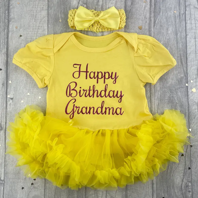 Happy Birthday Grandma Gift Baby Girls Tutu Romper 1