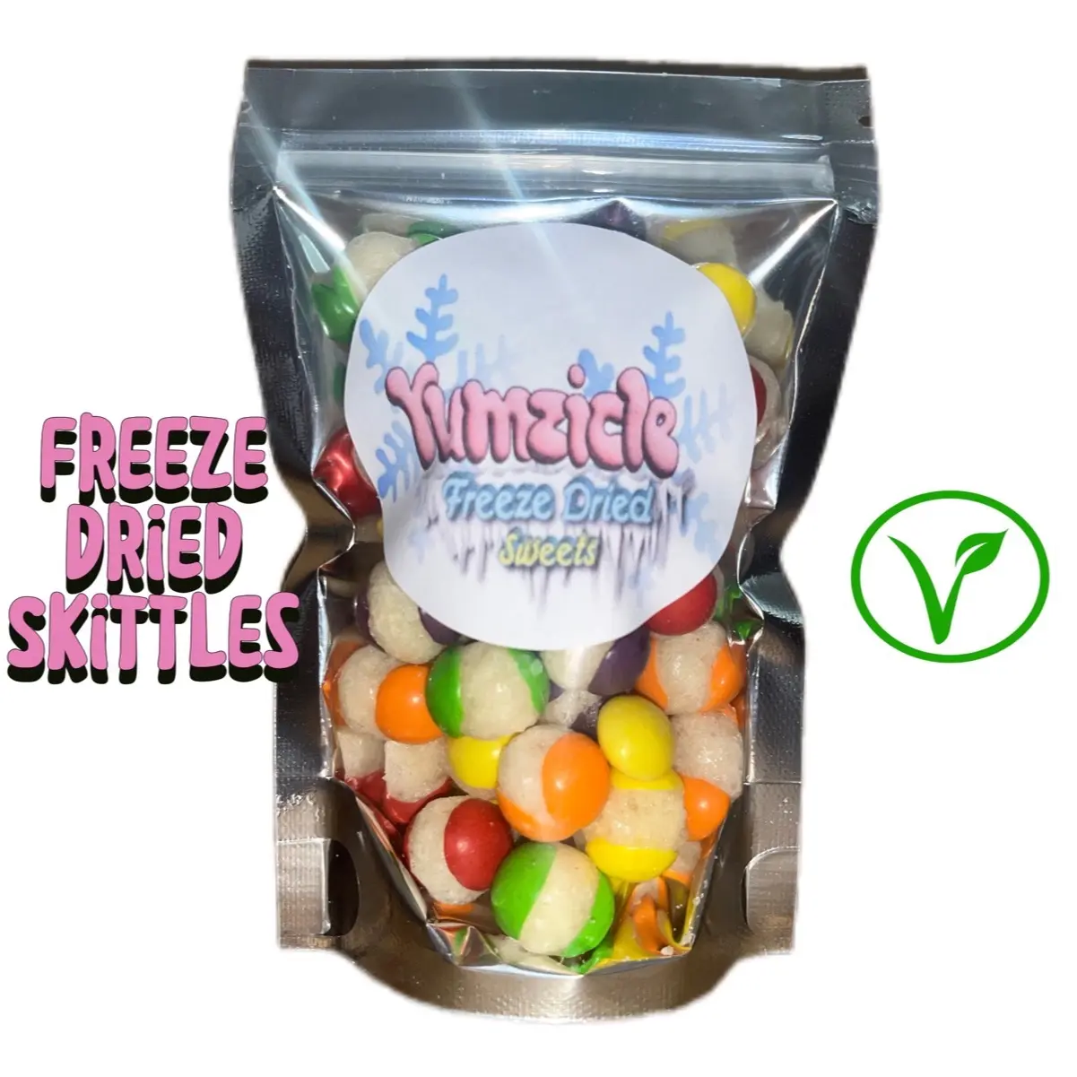 Freeze-Dried Original Skittles - Crunchy Bite-Sized Treats - 50g Sweet vegetarian sweets d