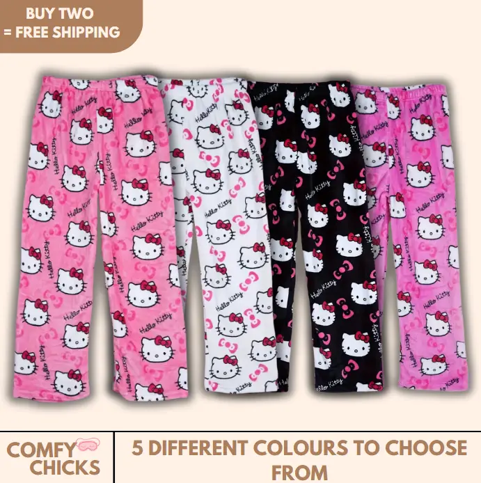 "Hello Kitty Pajama Pants - Soft, Comfy, and Adorable Sleepwear for Ultimate Comfort" Breathable Loungewear Womenswear Casual