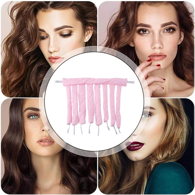 Heatless Curling Rod - Soft No Heat Hair Curlers for Overnight - Hair rollers with satin bag(pink) Haircare 5