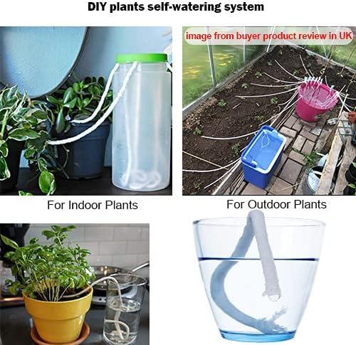 50 feet 6mm Self Watering Capillary Wick Cord Vacation Plant Sitter DIY Hydroponic Wicking Self-Watering Planter Pot Automatic Water System Device Potted Violet Auto Seedling Waterer Rope 2