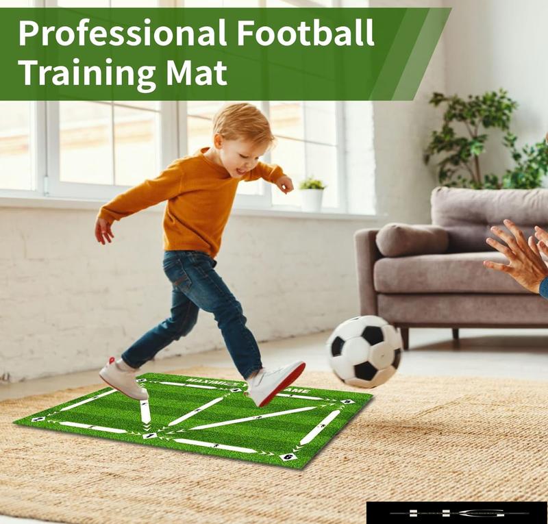 Football Training Mat with Storage Bag, Non Slip Shock Soccer Skills Training Mat, Silent Football Footstep Training Mat for Kids/Adult to Improve Football Training Skills Equipment Accessorie 4