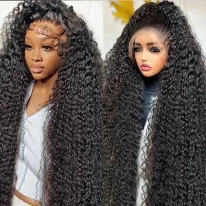 Bling Hair Deep Wave Lace Front Wigs Human Hair 13x6 Transparent Lace Front Wigs Human Hair Deep Curly Human Hair Wig Pre Plucked Deep Wave Frontal Wigs with Baby Hair