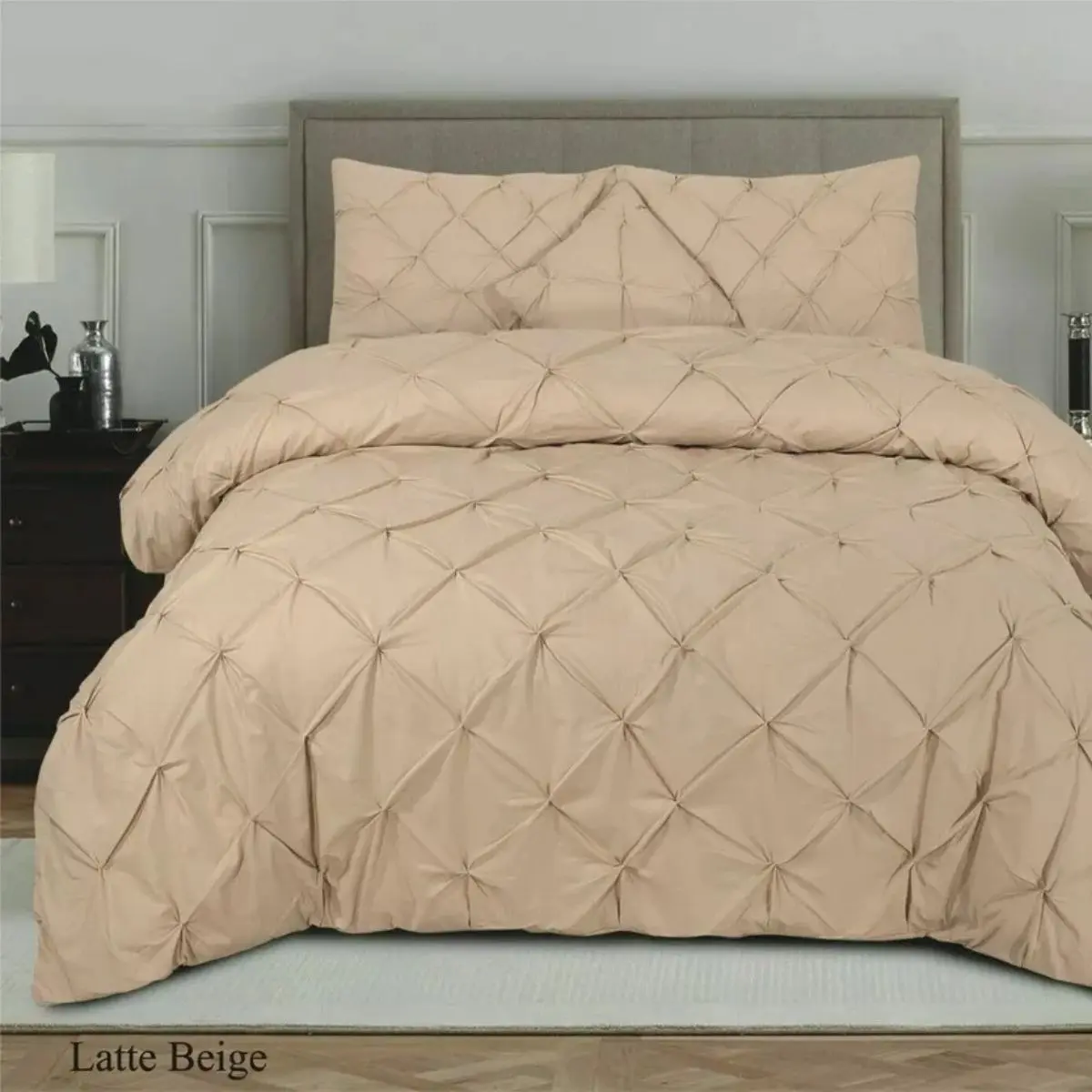 Luxury Pintucks 100% EGYPTIAN POLYCOTTON PINTUCK DUVET COVER BEDDING SET QUILT COVERS ALL SIZES-With OR Without Deep Fitted sheet