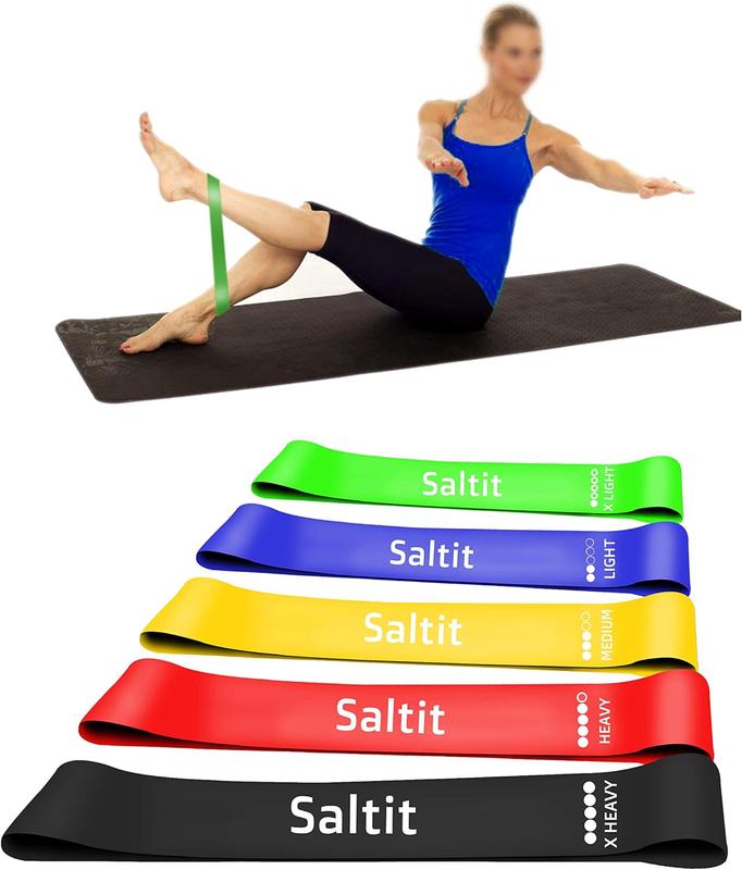 Resistance Bands Set of 5 PREMIUM Resistance Bands for Men Skin Friendly | 5 Strength Levels Loop Exercise for Pilates, Training, Physio Therapy, Stretching, Home Gym for Men and Women arm fat stretch sleeping hip abduction athlete band spider  curls 2