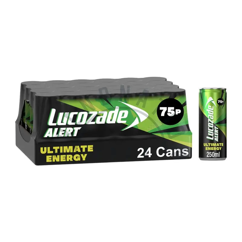 Lucozade Alert Energy Drinks | 24 Pack (24 x 250ml) Cans | Mango Peachade, Ultimate, Orange & Original | Sports Beverage 2