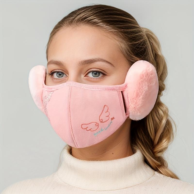 Women'S Winter Warm Ear Muff Face Mask, Unisex Thickened Windproof Breathable Ear Protector, Knitted Stretch Polyester Fabric, Hand Wash Only, Fashionable Accessory for Ladies 6