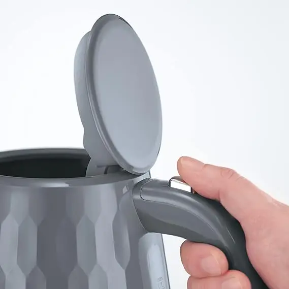 26053 Cordless Electric Kettle - Contemporary Honeycomb Design with Fast Boil and Boil Dry Protection, 1.7 Litre, 3000 W, Grey 3