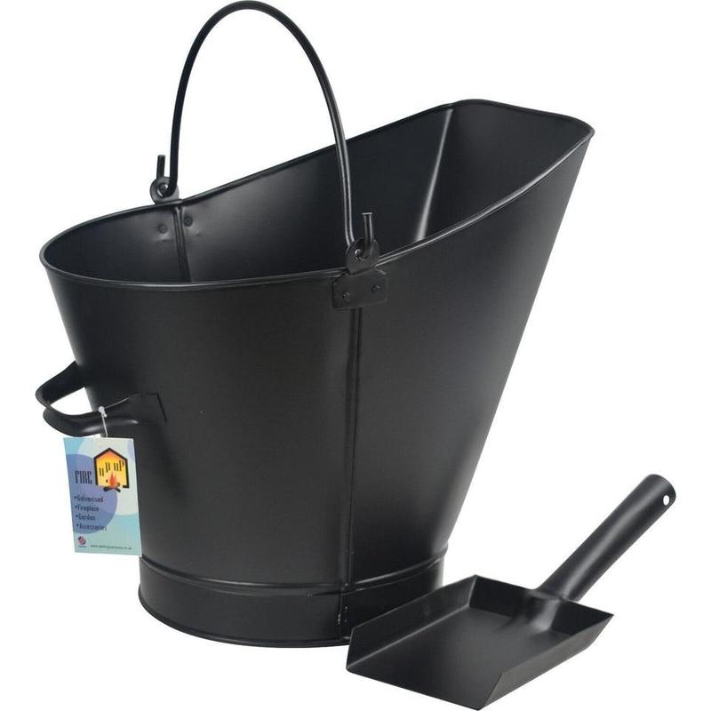 Coal Scuttle Waterloo Fireplace Bucket Shovel Fireside Log Wood Ash Fuel Storage 0