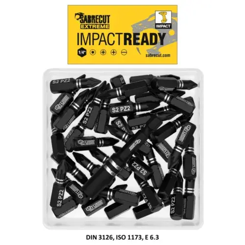 SabreCut PZ2 Impact Drill Driver Screwdriver 26pc Bits Set with Magnetic Bit Holder - Durable Tools 5
