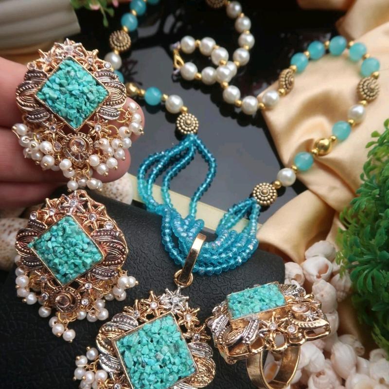 fancy party new necklace with earrings and ring 4